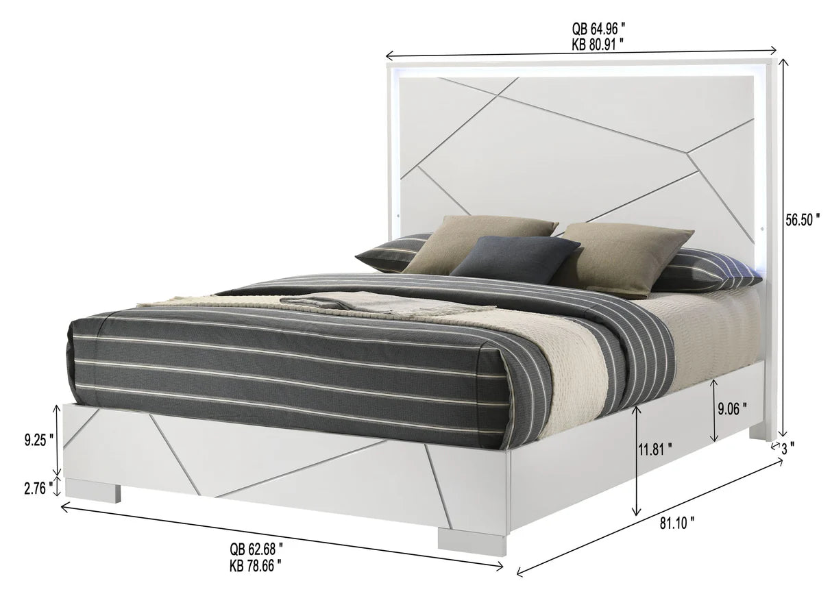 B8 5pcs white led/ desgin bed set
