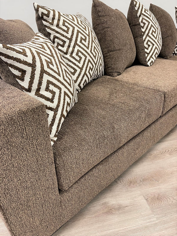 Mocha Fabric Sectional with Chaise