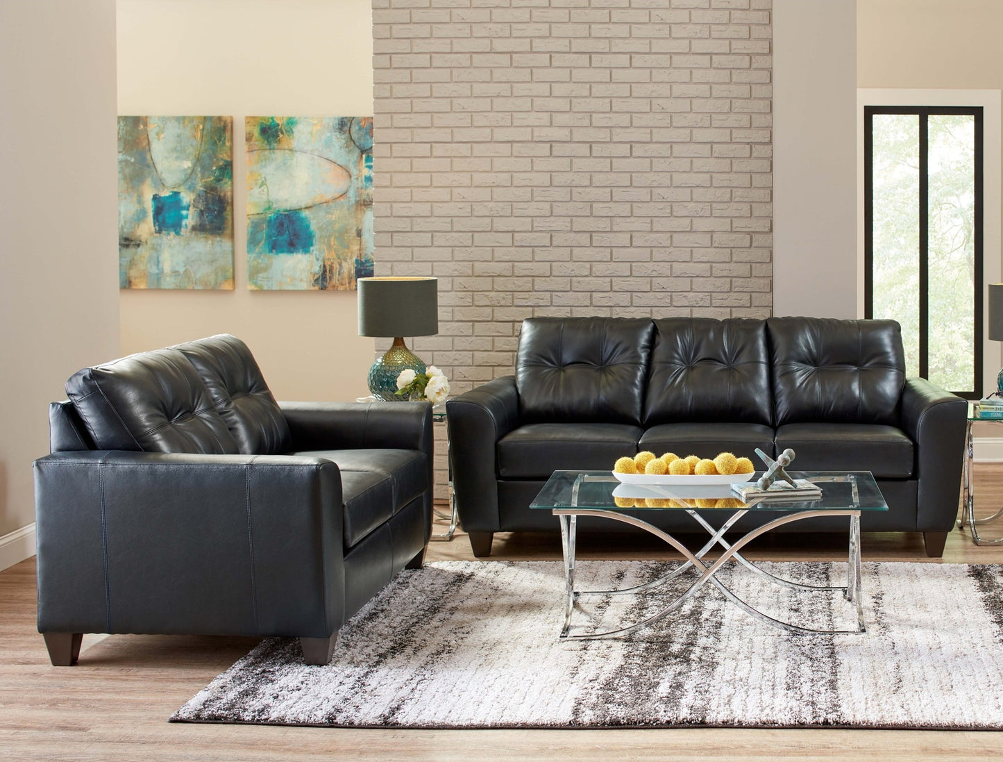Black onyx sofa + love seat