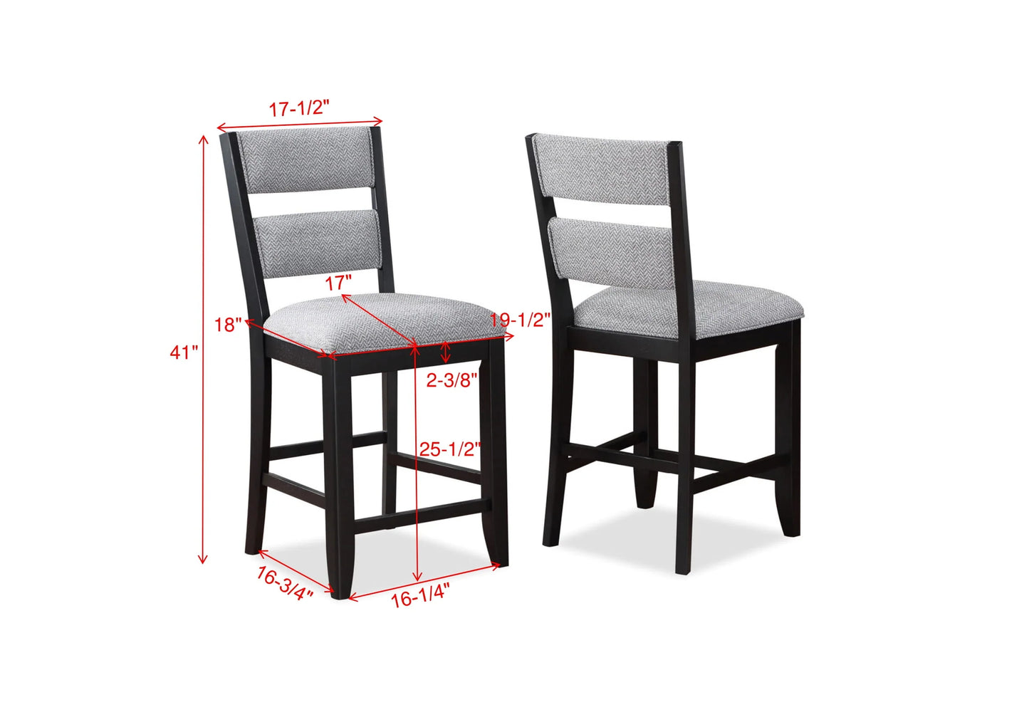 5 pcs Black/Gray Counter Height Dining Set