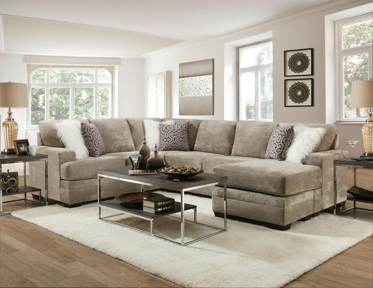 Grey U-shape sectional