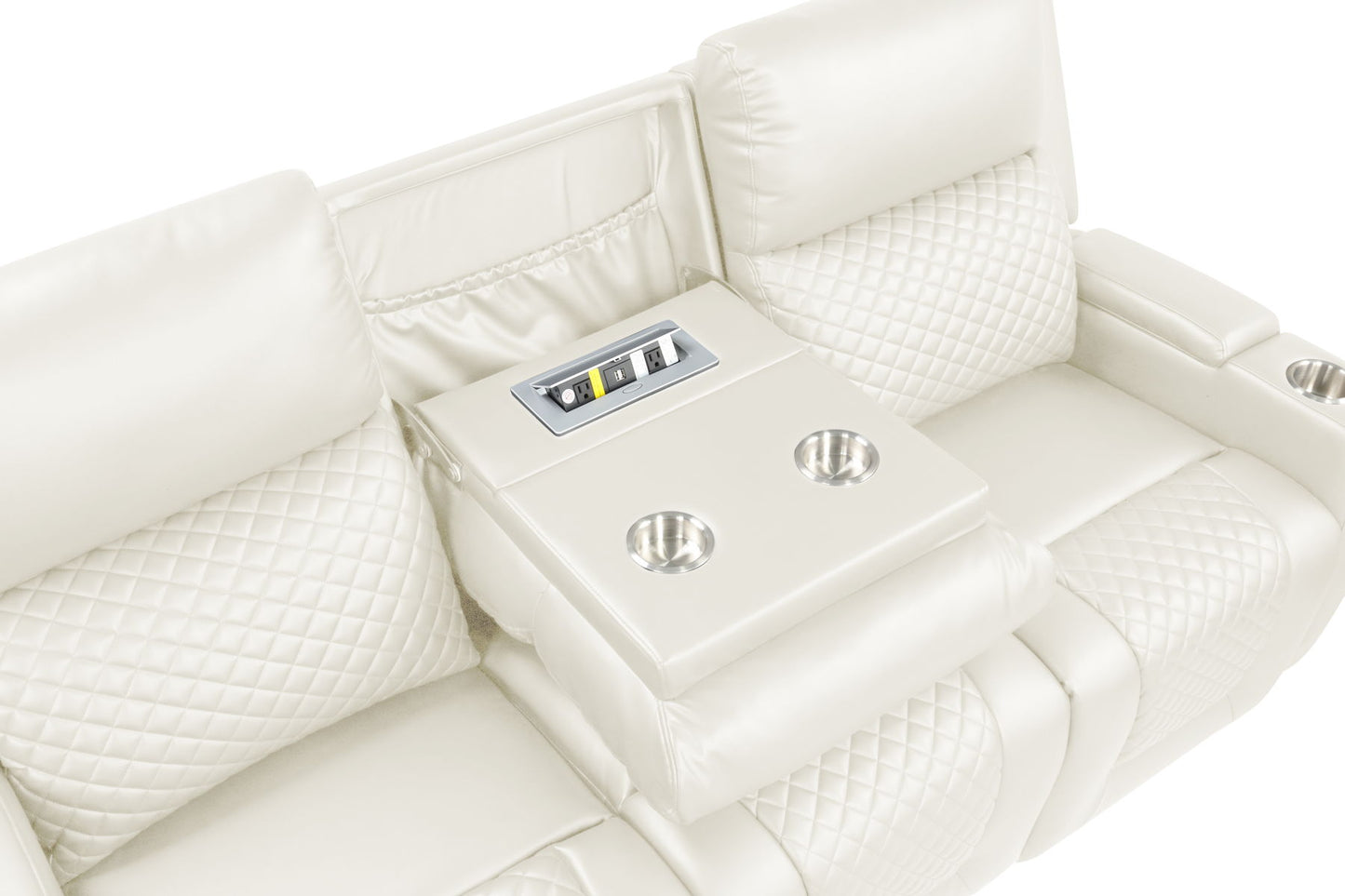 3 peiece leather sofa LED/Bluooth speaker charging ports