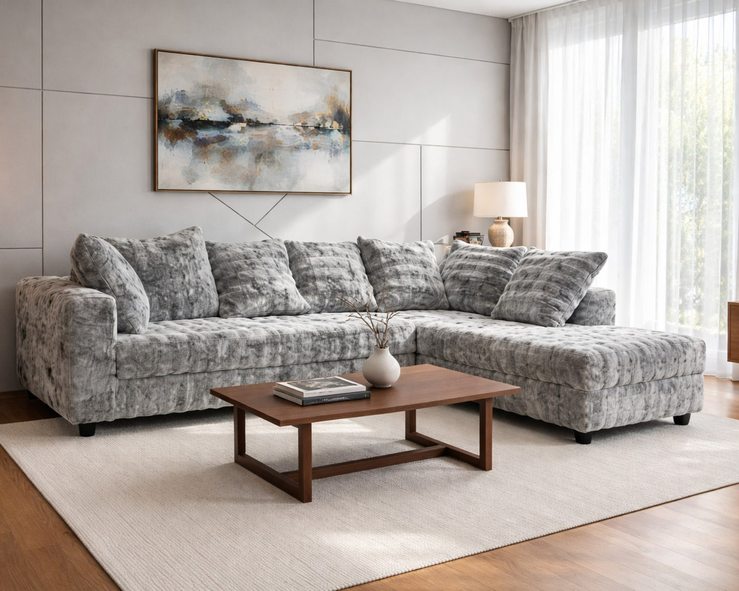302 Bubbles black sectional