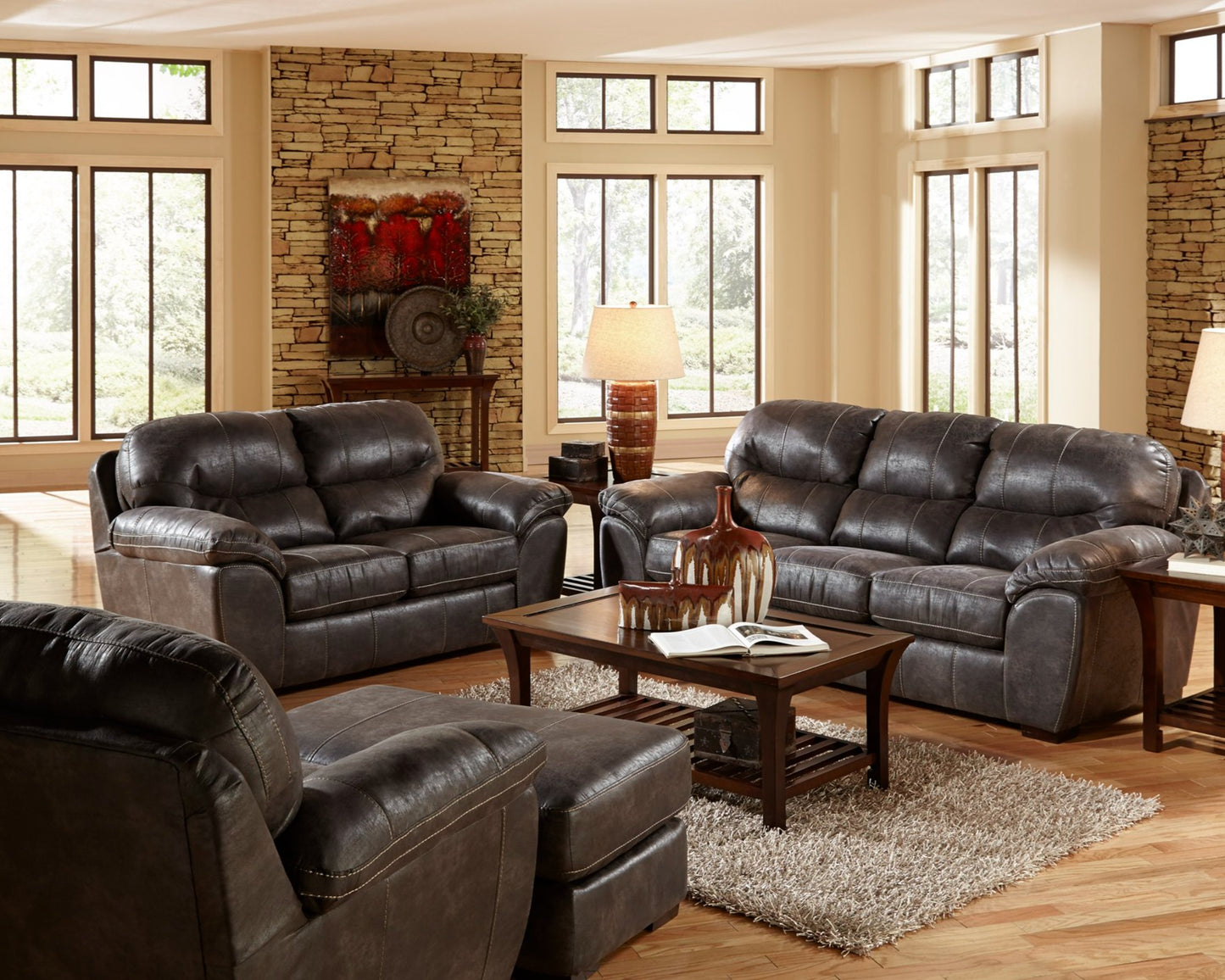 PFC 4453 Grant Steel sofa and love