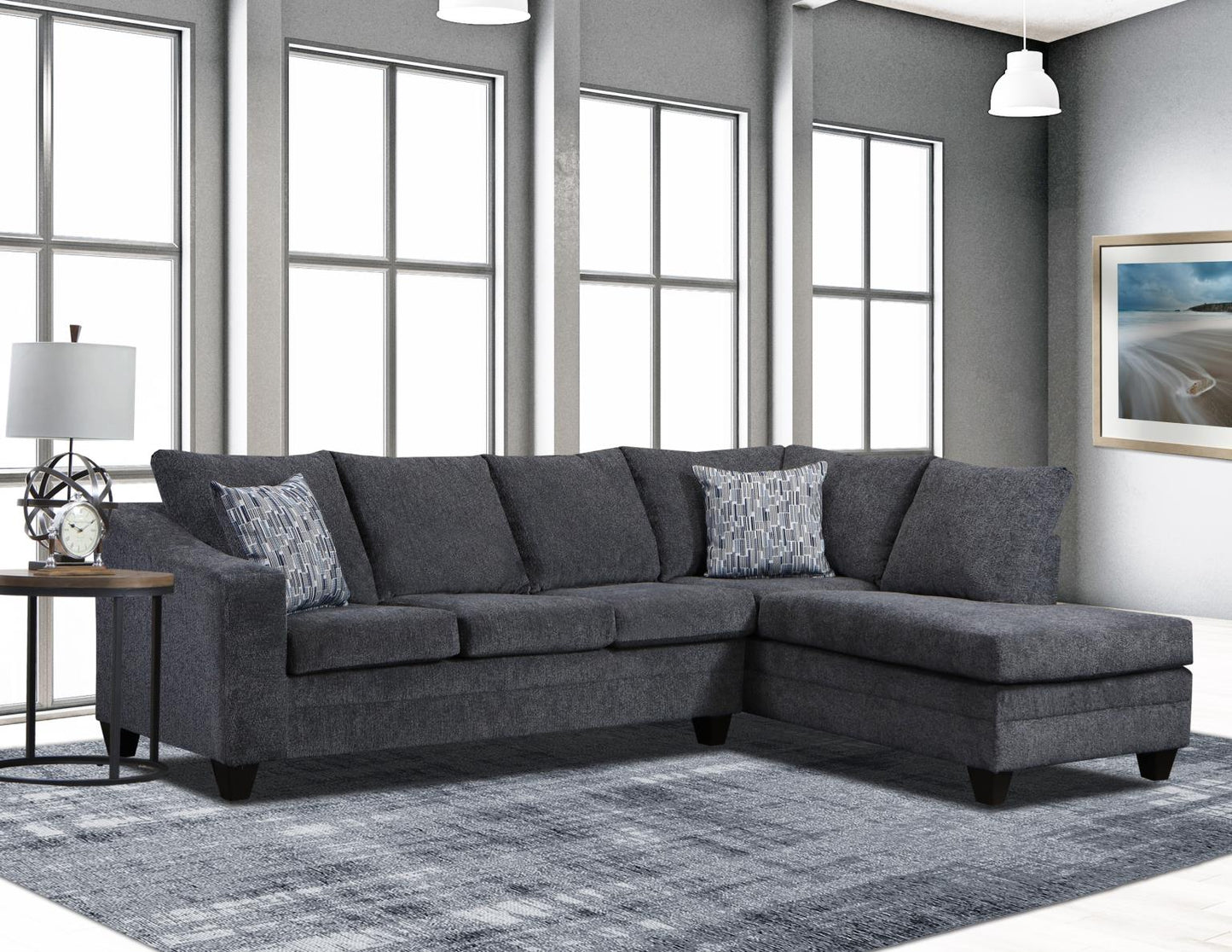 charcoal L-shape sectional
