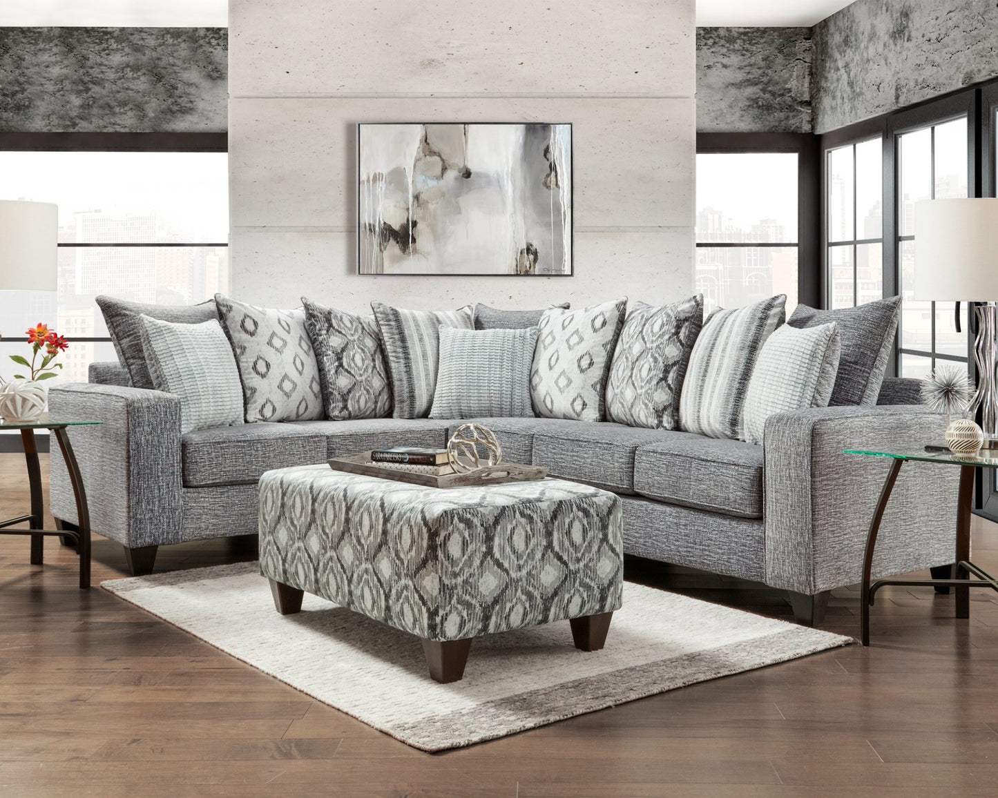 5850 Stonewash Charcoal sectional
