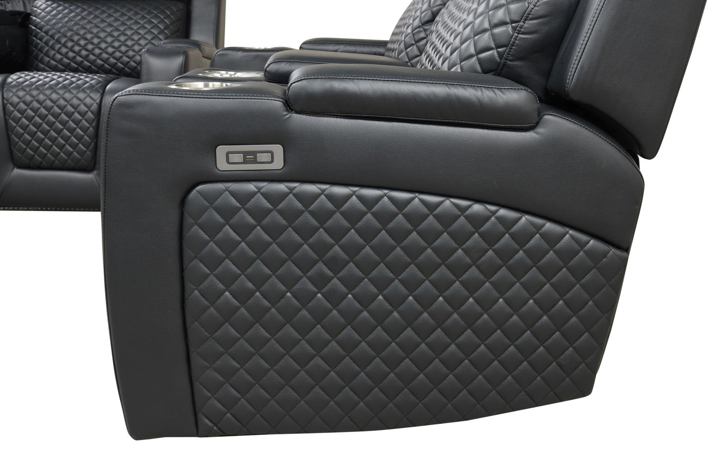 3 peiece leather sofa LED/Bluooth speaker charging ports