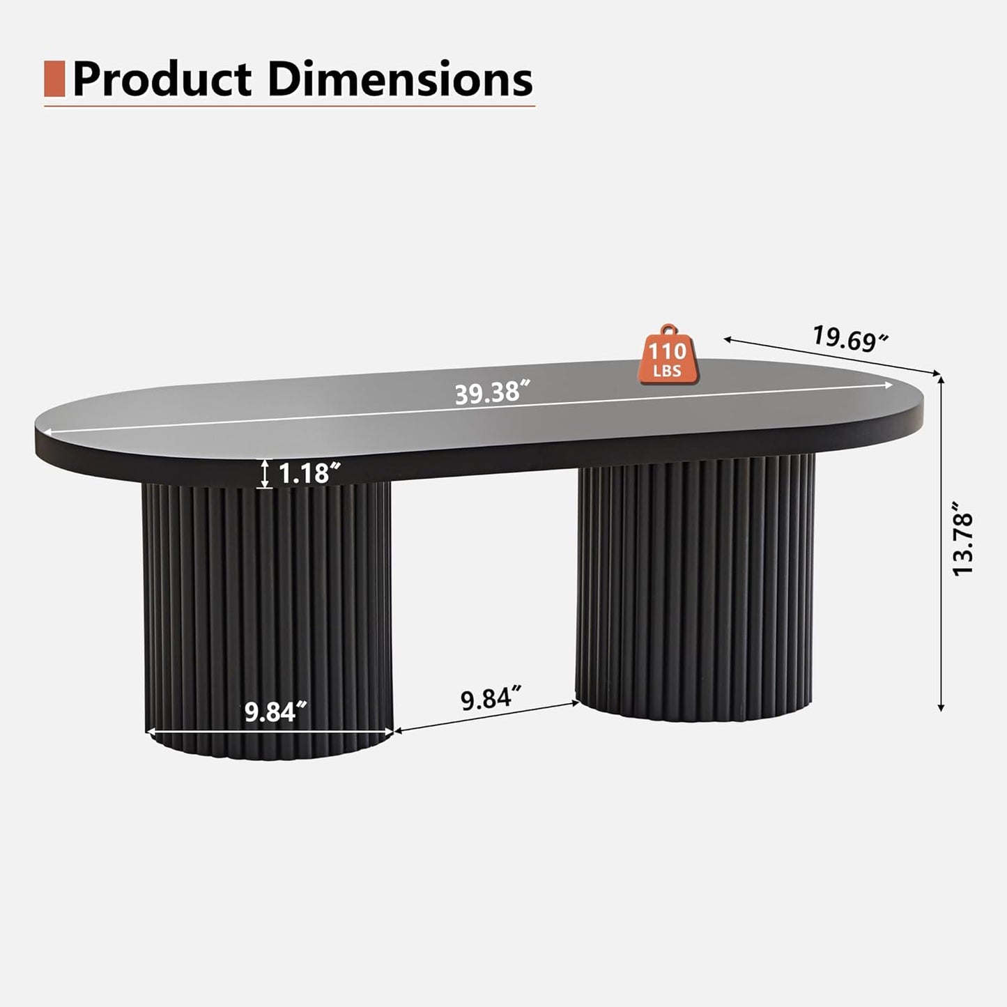 Oval Fluted Coffee Table,