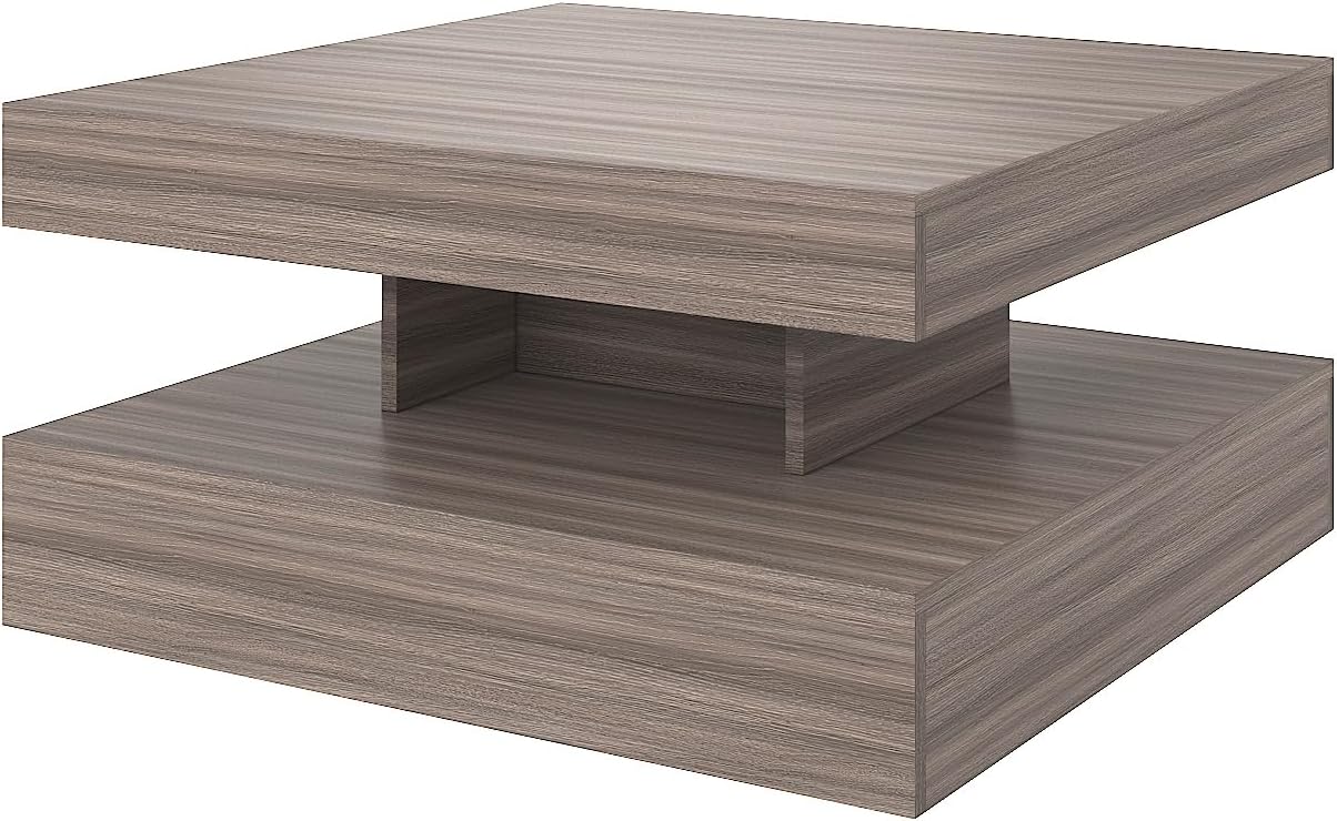 LED Coffee Table for Living Room, Living Room -Grey Wood