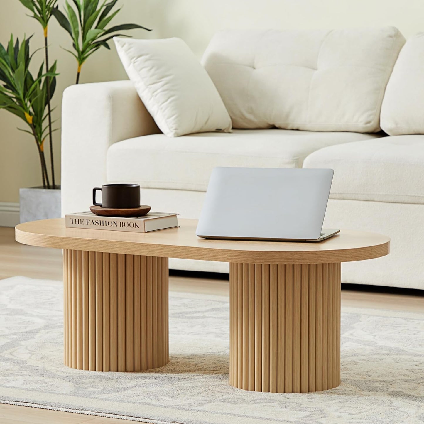 Oval Fluted Coffee Table,