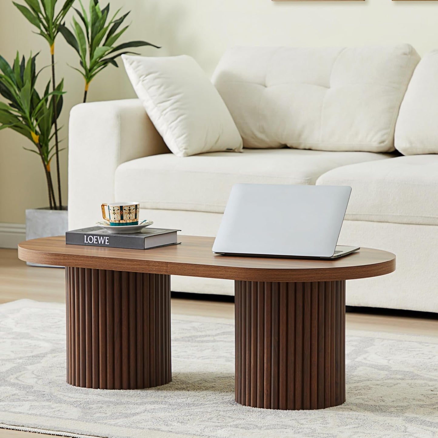 Oval Fluted Coffee Table,