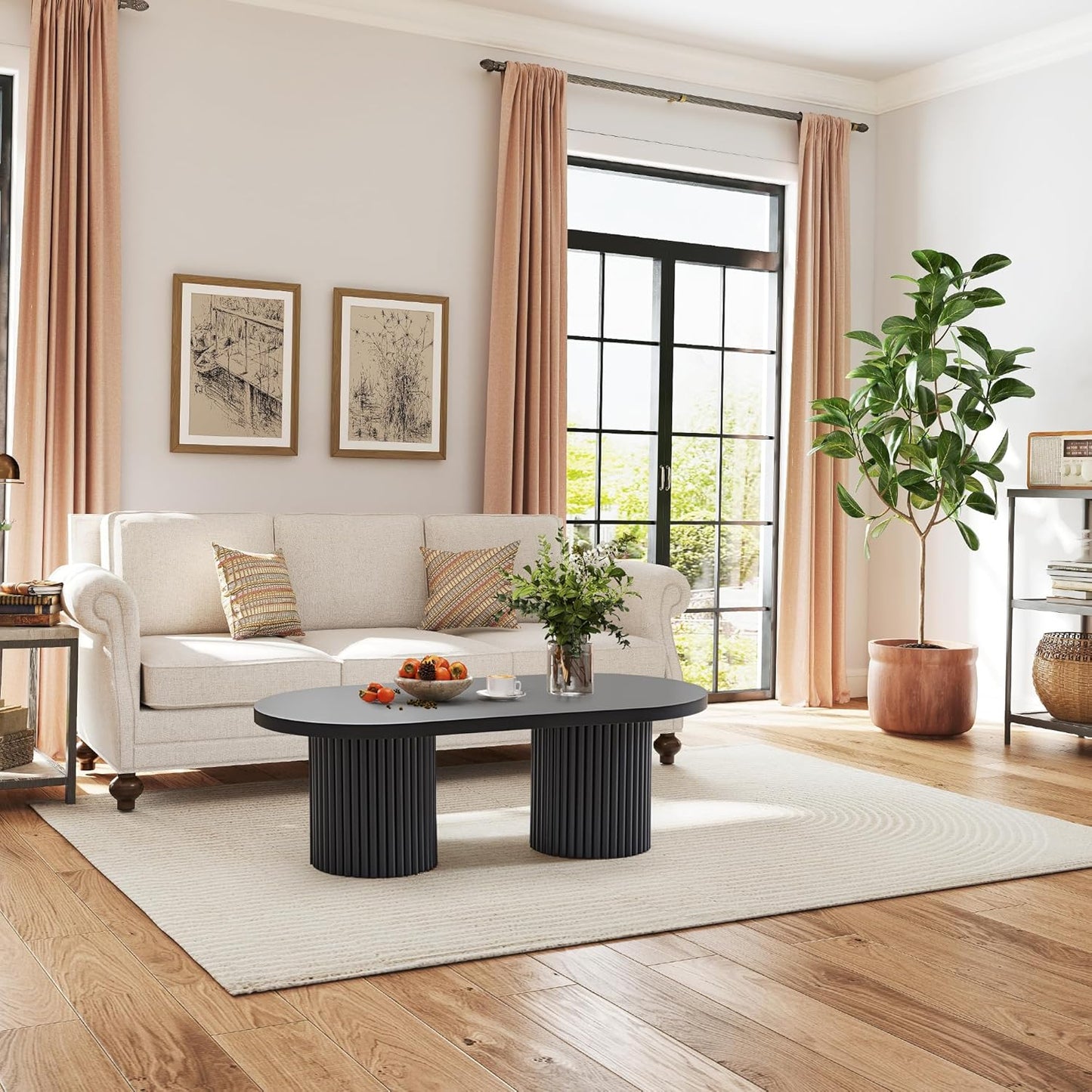Oval Fluted Coffee Table,