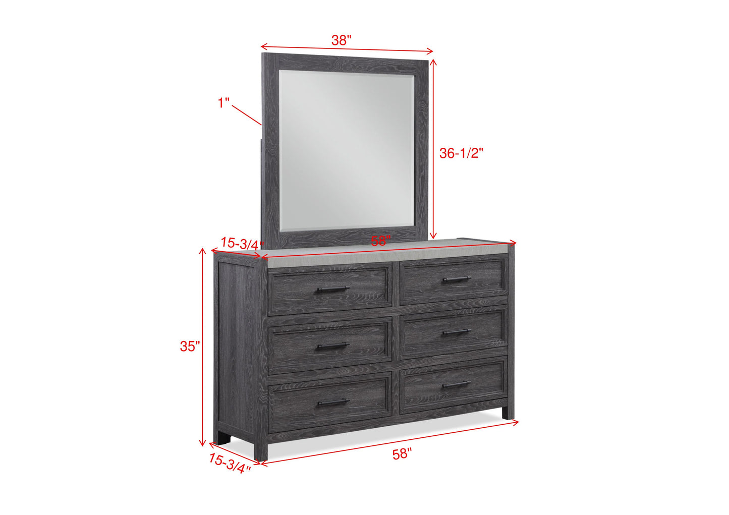 B4 Gray Panel Bedroom Set 5pcs