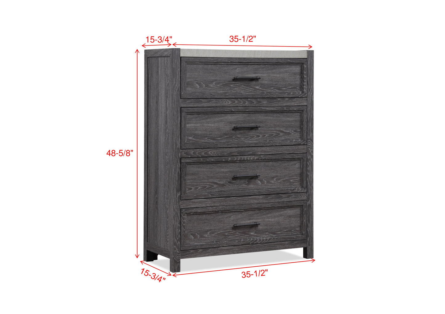 B4 Gray Panel Bedroom Set 5pcs