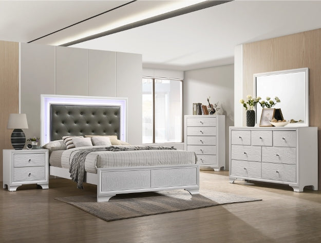 SETB4310 LYSSA BEDROOM FROST 5pcs set