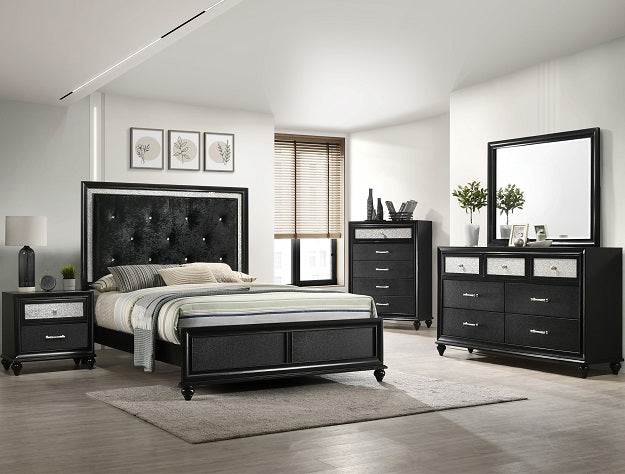 LILA BLACK BEDROOM GROUP 5pcs