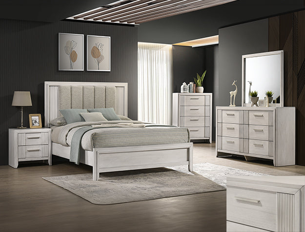 SETB5552 CARLTON BEDROOM GROUP WHITE 5pcs