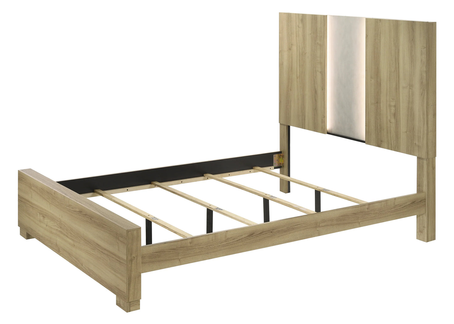 B2 LED 5 pc bed set -natural wood