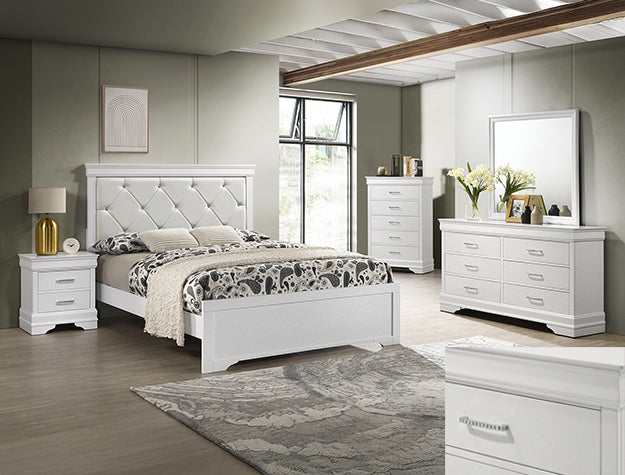 SETB6912 AMALIA BEDROOM GROUP 5pcs - WHITE