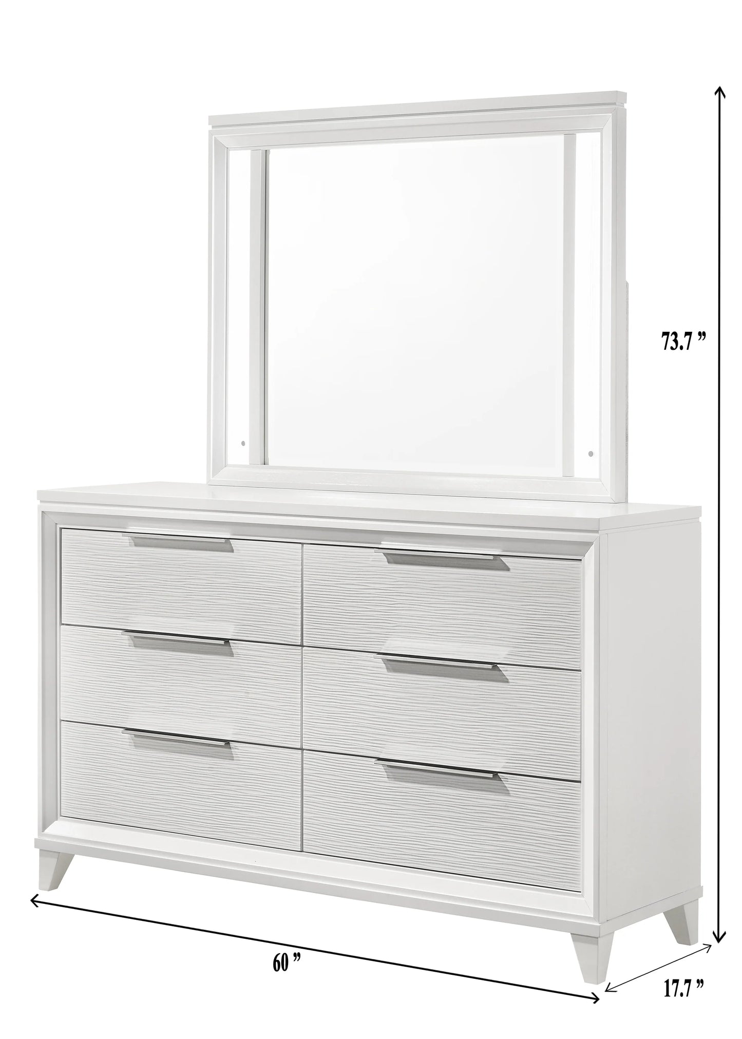 B11 5cs White Led upholdster bedroom set