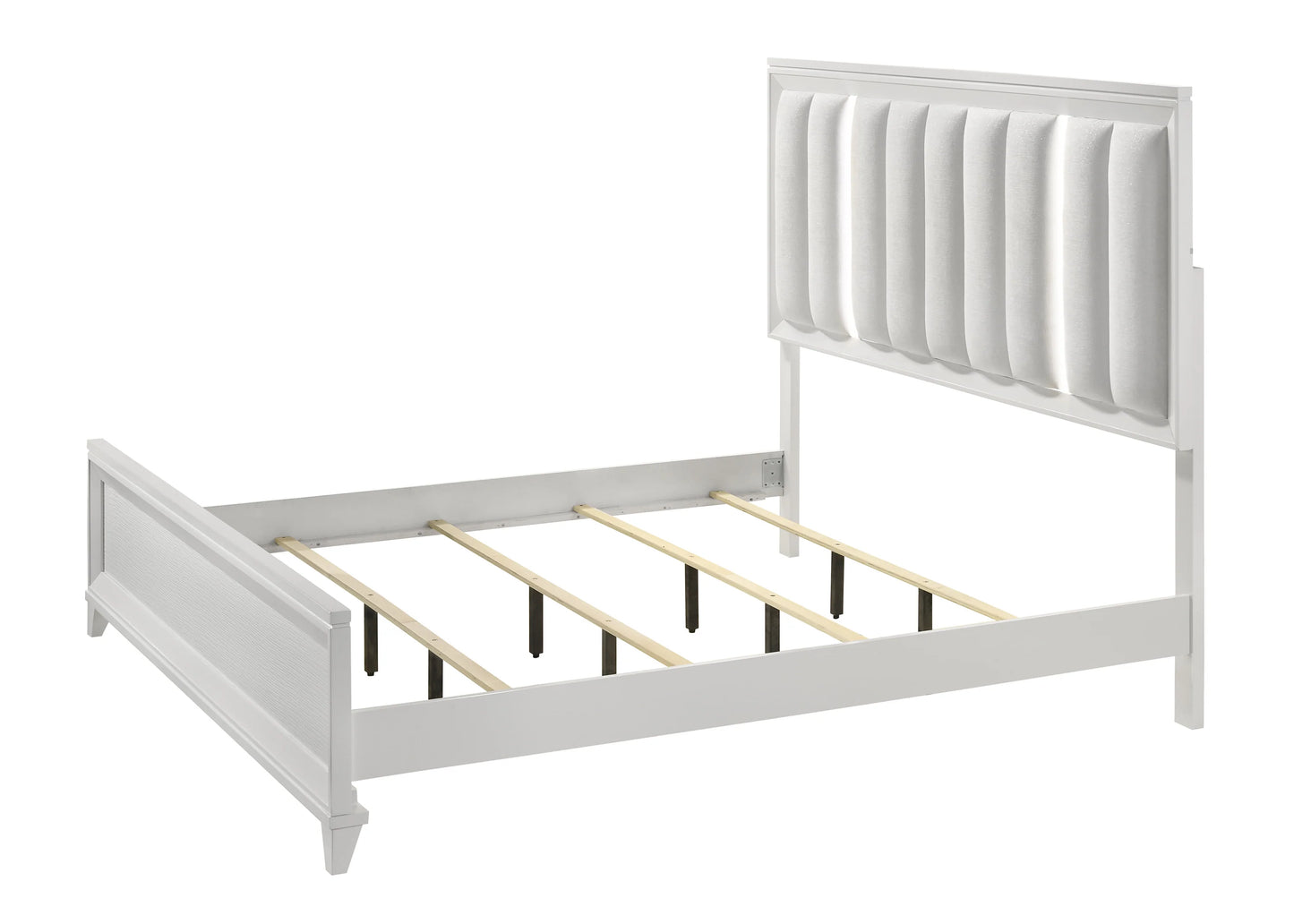 B11 5cs White Led upholdster bedroom set
