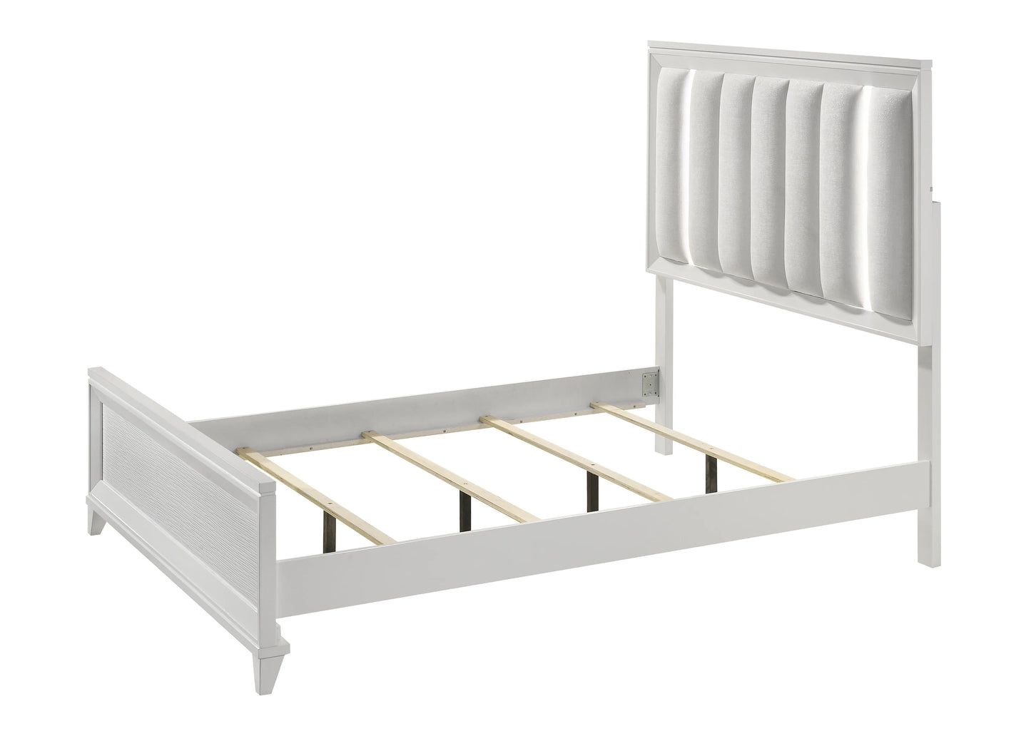 B11 5cs White Led upholdster bedroom set