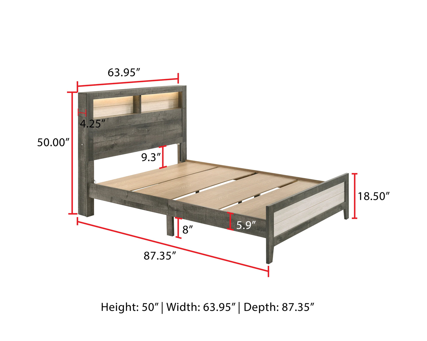 B3 5 pcs bed room set 2-tone