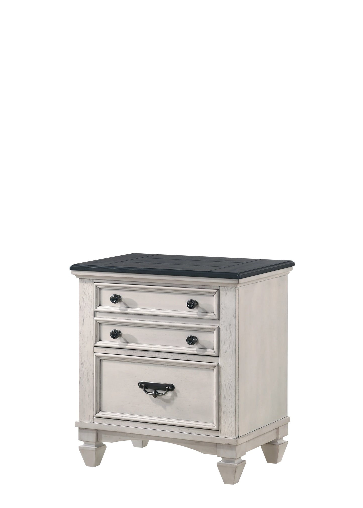B9 5 pcs White/Brown Panel Bedroom Set