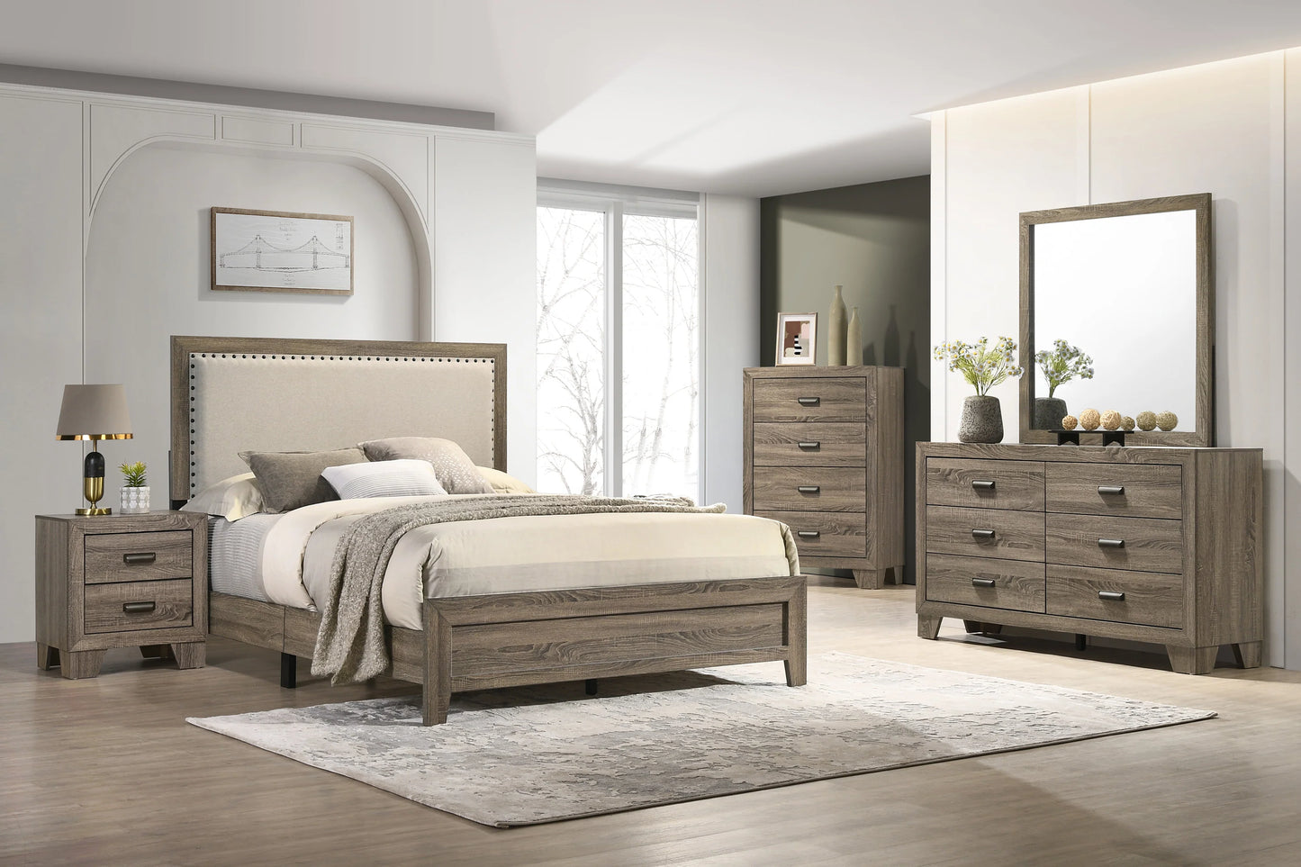B6 Brownish Gray 5 pcs bed room set