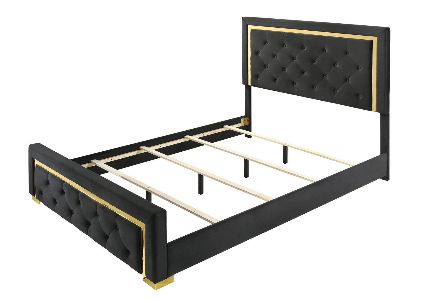 b10 Black and gold 5 pc bed set