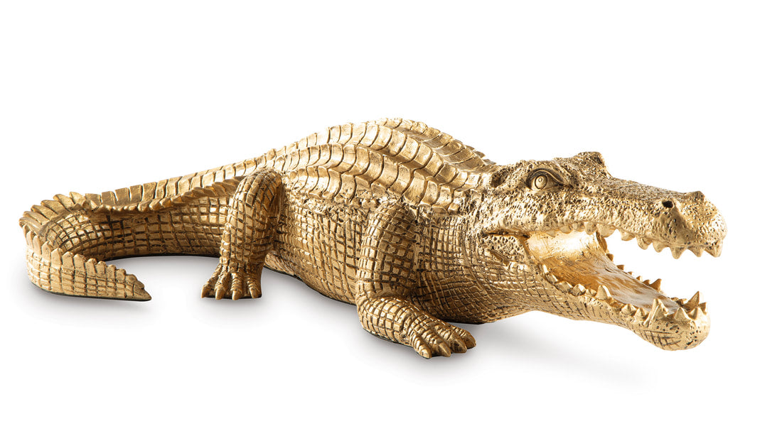 HH Louisiana Alligator Sculpture | Antique Gold |