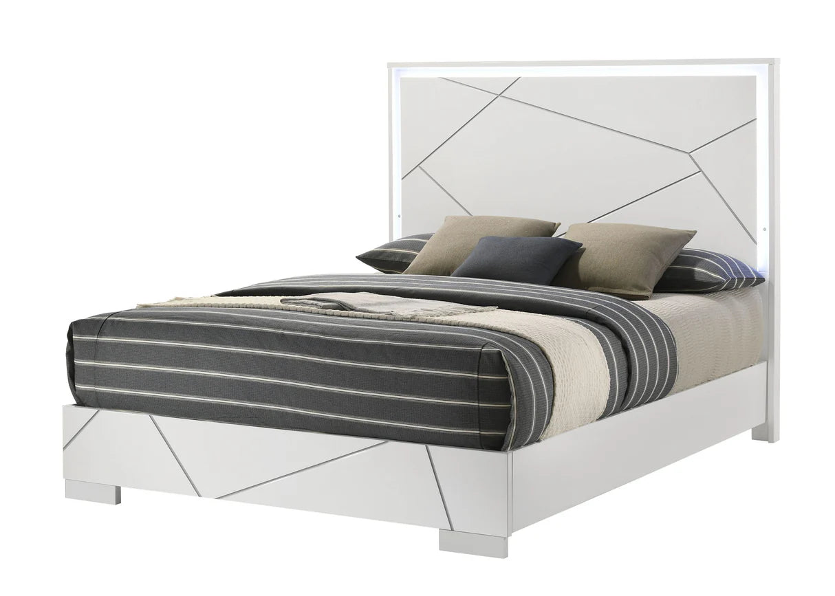 B8 5pcs white led/ desgin bed set