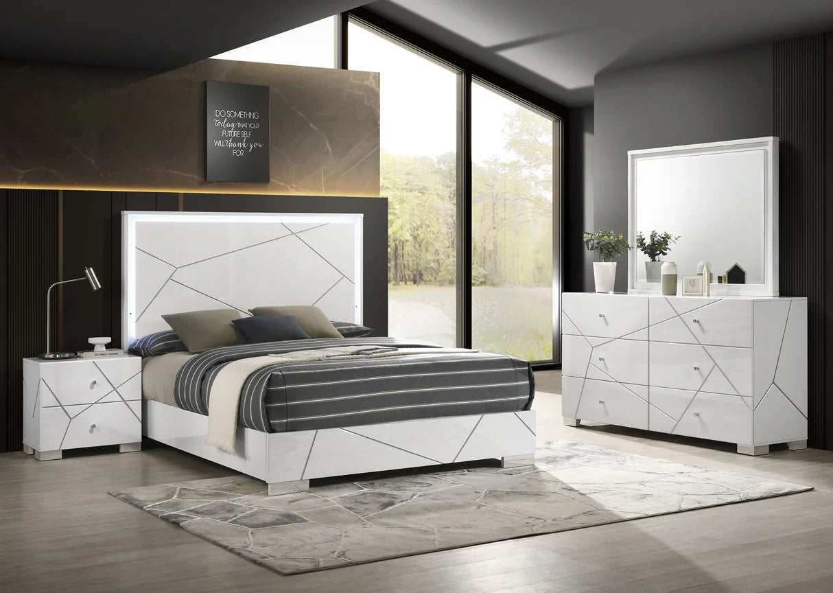B8 5pcs white led/ desgin bed set