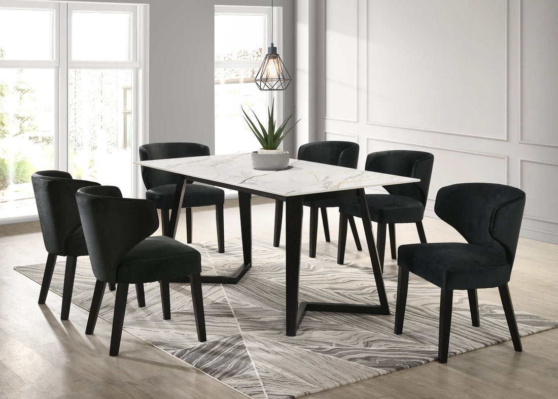 HH Hamilton 7PC Dining Set | Black/White |