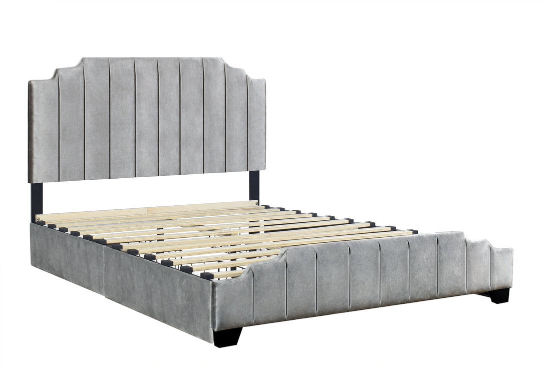 HH 970 Velvet Platform | Gray | Queen, King