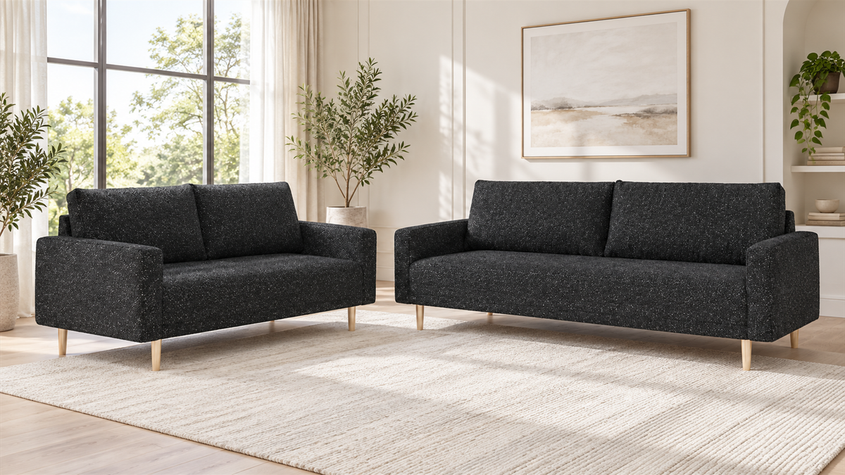 FoA Bellmere Sofa & Loveseat | Black