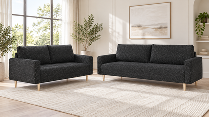 FoA Bellmere Sofa & Loveseat | Black