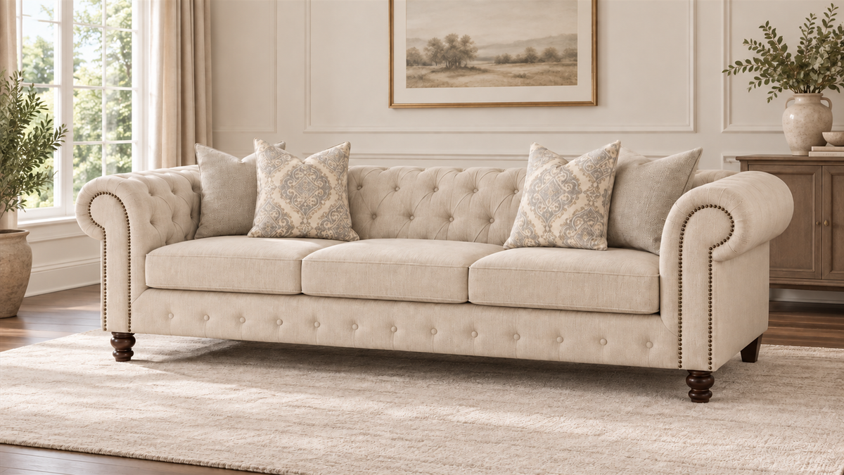 FoA Mirel Sofa & Loveseat | Beige