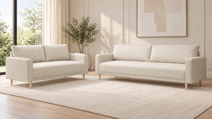 FoA Bellmere Sofa & Loveseat | Off-White