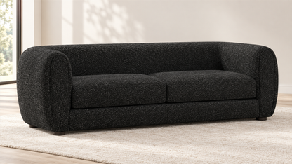 FoA  Norwyn Sofa & Loveseat | Black Bouclé