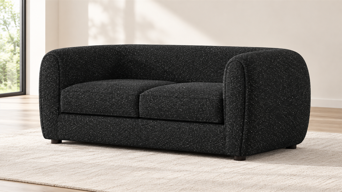 FoA  Norwyn Sofa & Loveseat | Black Bouclé