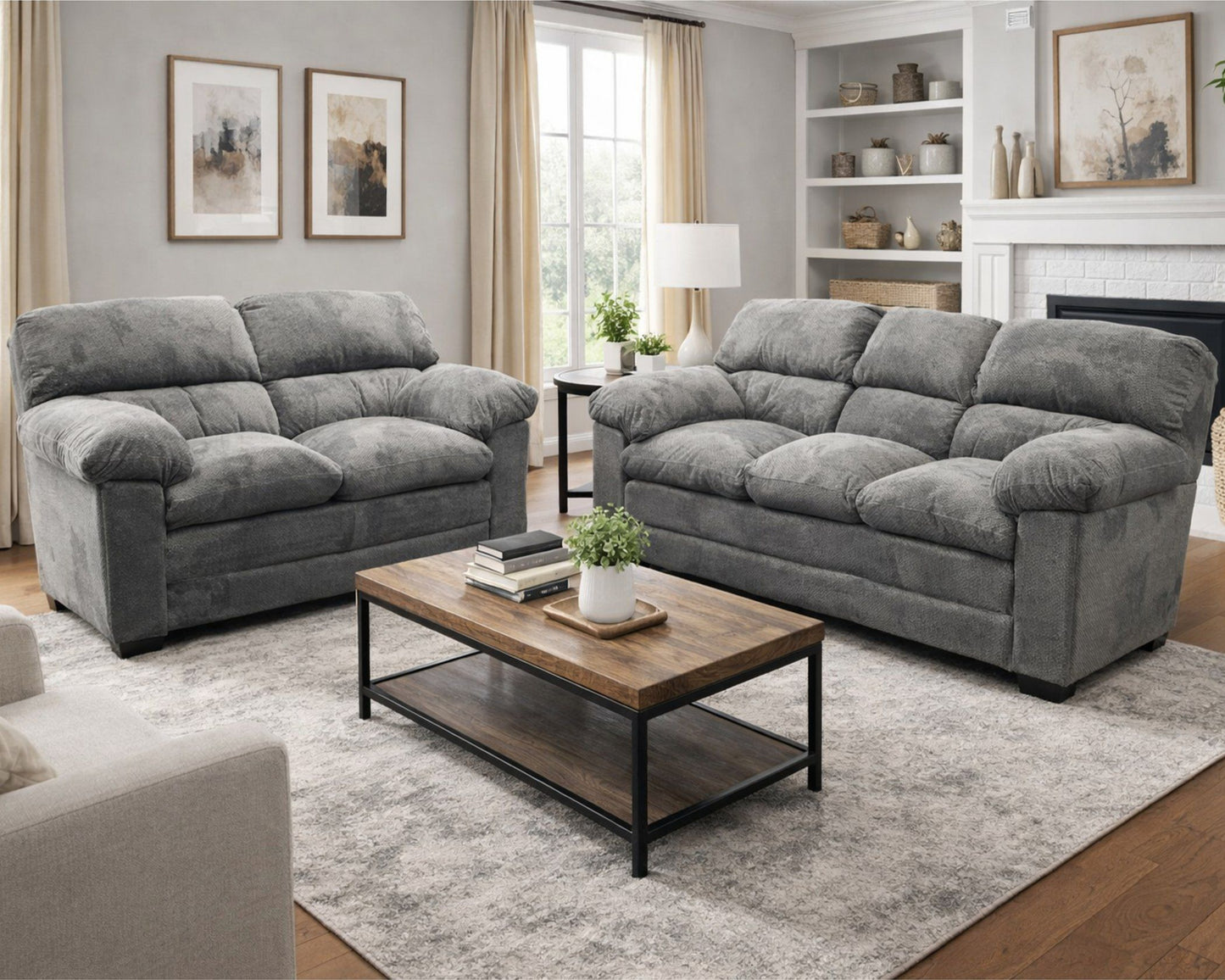 PFC Percy Charcoal sofa and love