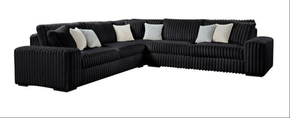 Black Oversized Marshmellow Sectional with Wedge