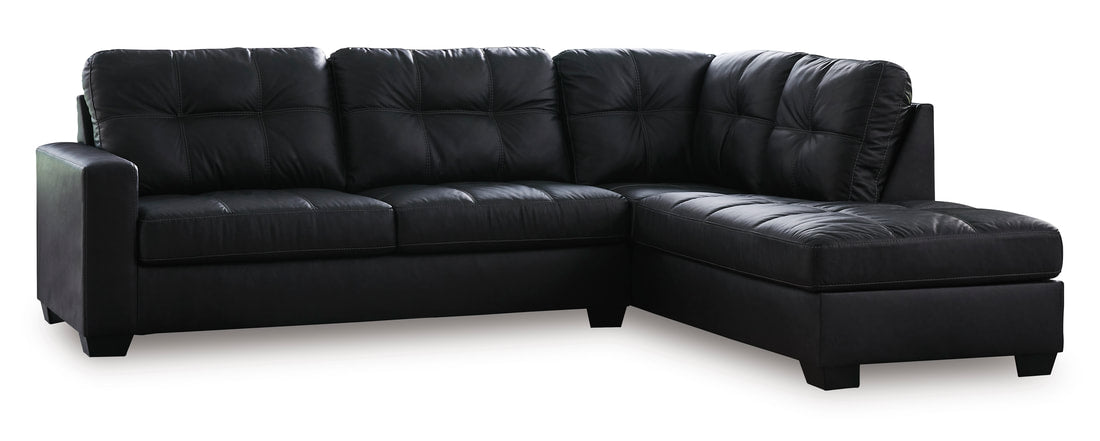 Carbon Faux Leather Sectional with Chaise