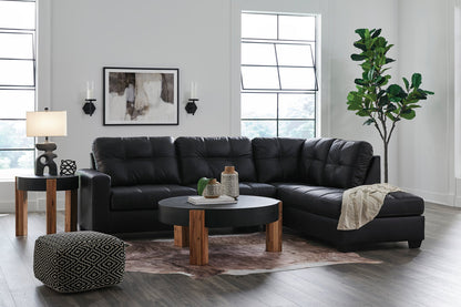 Carbon Faux Leather Sectional with Chaise