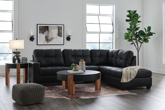 Carbon Faux Leather Sectional with Chaise
