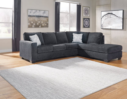 Slate Gray Fabric Sectional with Chaise