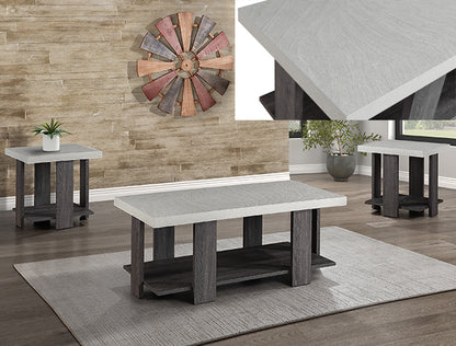 BORIS 3PC COFFEE TABLE SET-FAUX MARBLE