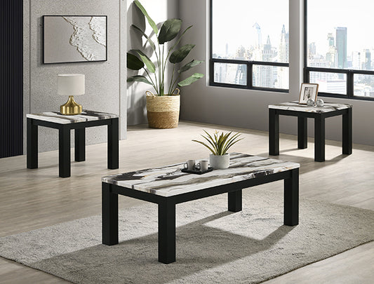 IVY 3PC SET FAUX MARBLE BROWN