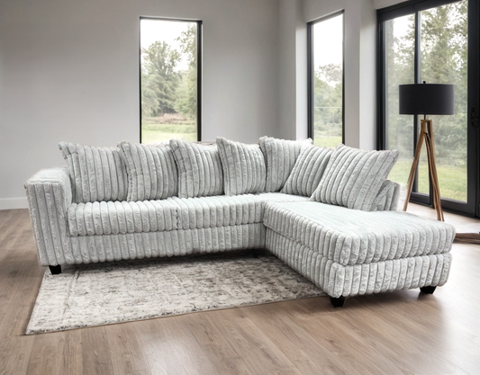 Frosted Cloud Corduroy Sectional with Chaise